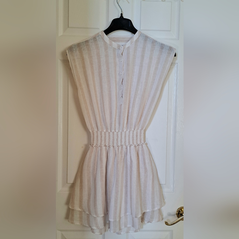 Rails Soft Beige & Cream Striped Dress